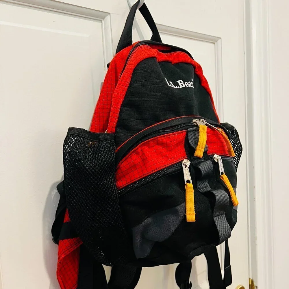 Vitnage LL Bean White Mountain Hiking Backpack Red & Black
